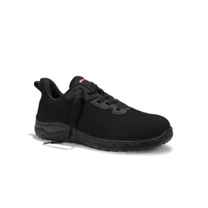 Schwarzer ELTEN Sicherheitshalbschuh LUAN BLACK S3S mit Stahlkappe und Schnürung. Robuster Arbeitsschuh.