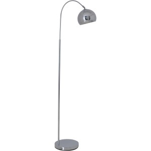 Moderne Näve Stehleuchte Style in Chrom, Design-Stehlampe mit rundem Schirm.
