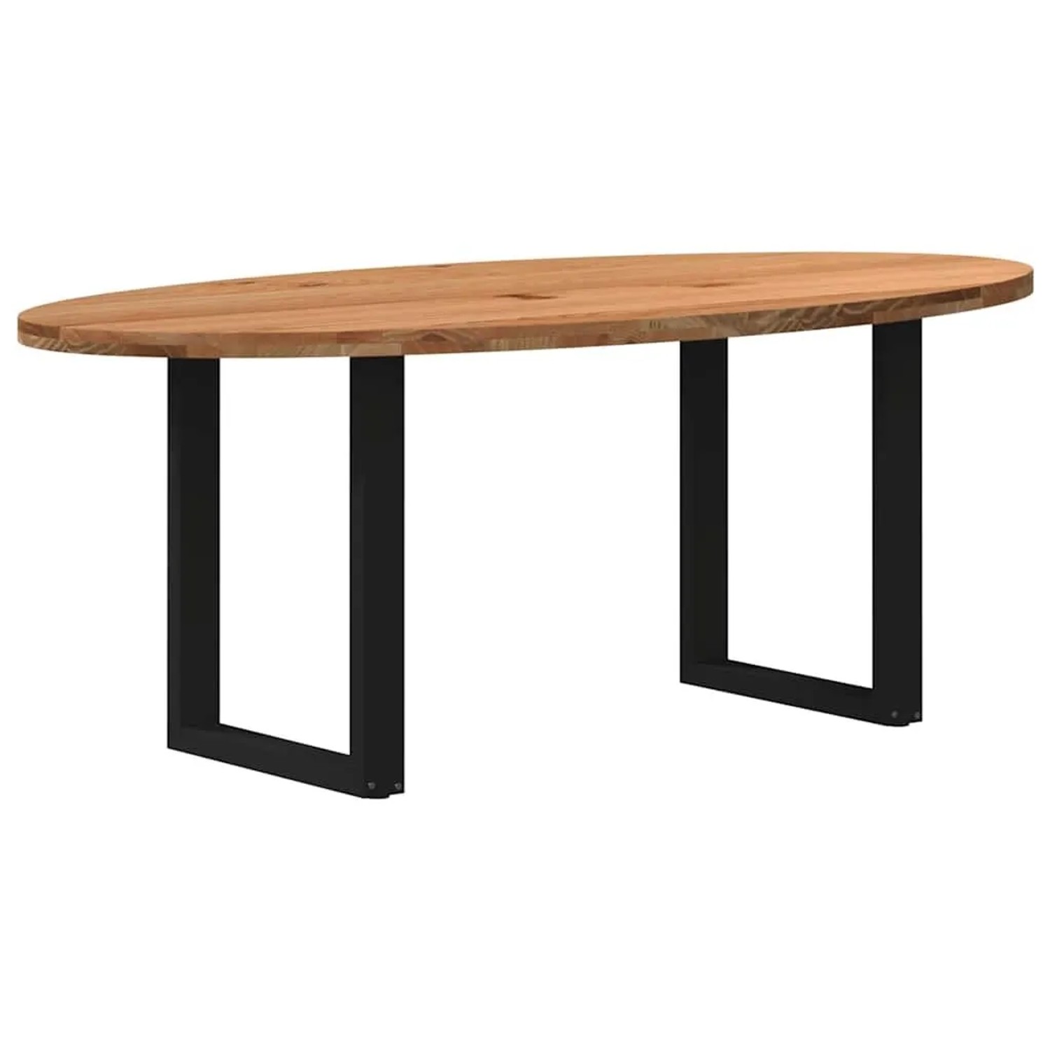 vidaXL Esstisch Hellbraun 200x100x74 cm Massivholz Eiche Oval 3305327 günstig online kaufen