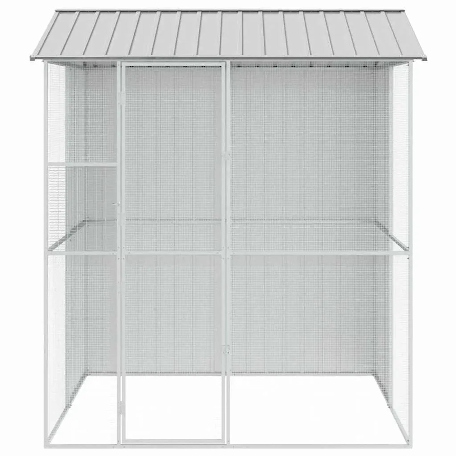 vidaXL Vogelkäfig Grau 215 x 210 x 247 cm Verzinkter Stahl 3325175_5
