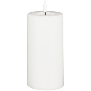 Weiße Luca Lighting LED-Kerze (15 cm) mit Timer für warmes Licht – gemütliche Deko ohne offene Flamme.