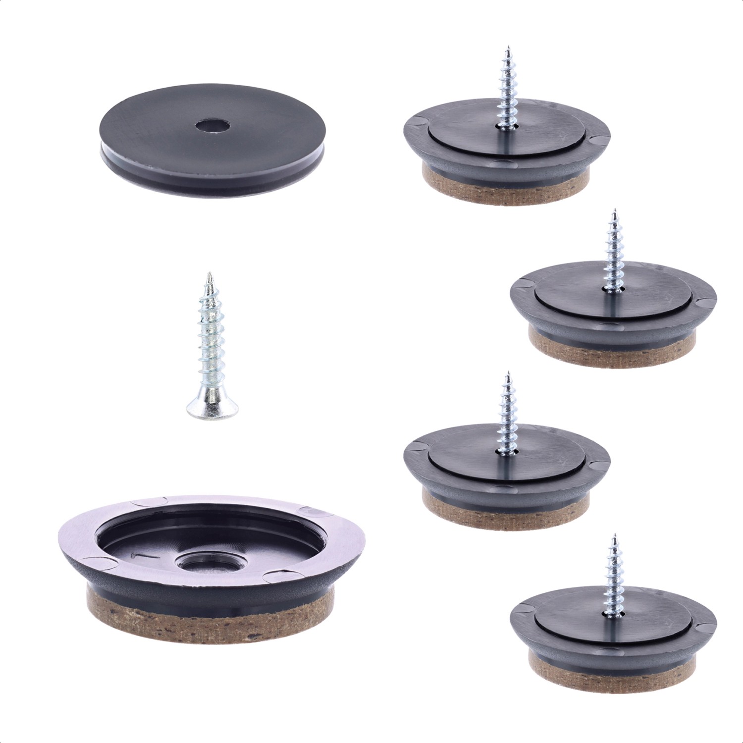 Wagner Gleiter-Set QuickClick Slim Syno EH7852 Ø 30 mm Braun 4-tlg.