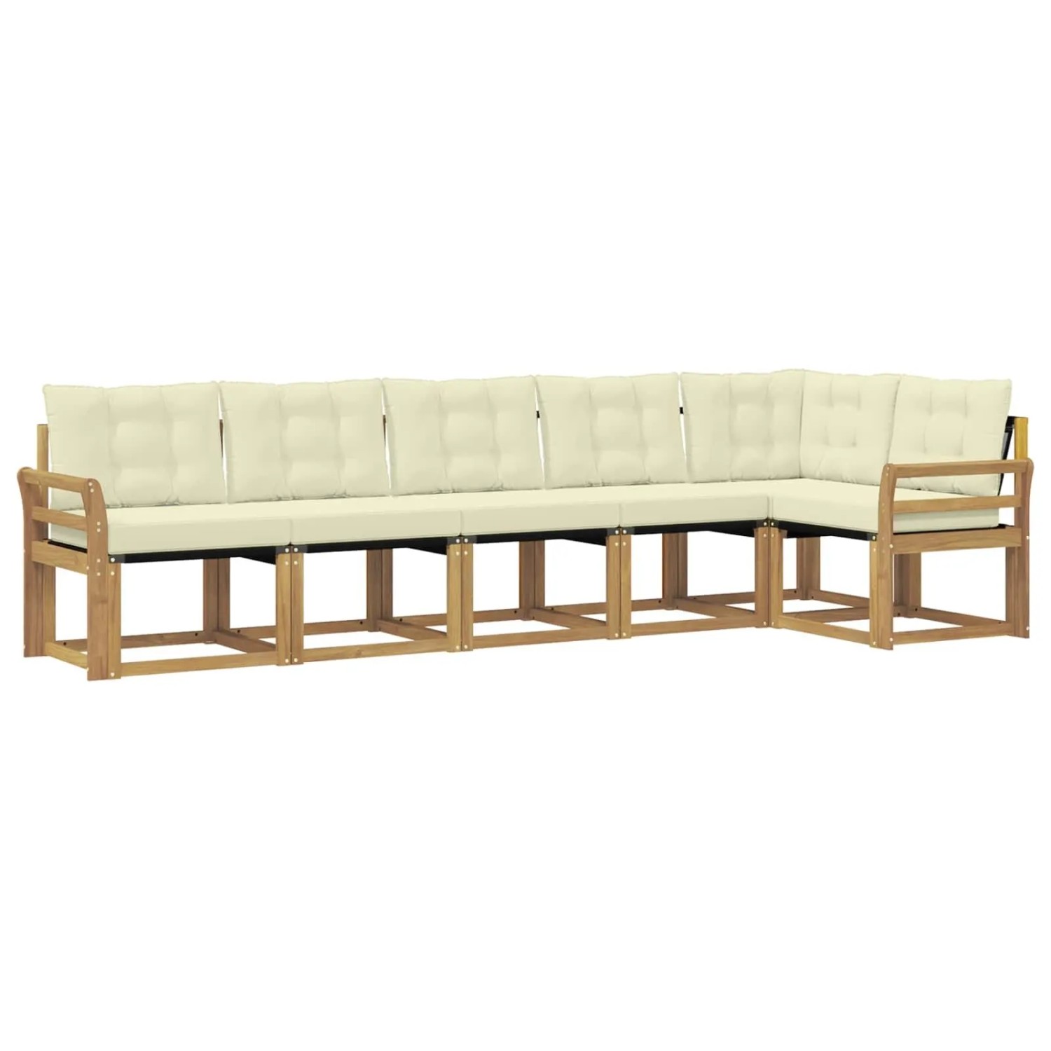 vidaXL Outdoor-Sofagarnitur mit Kissen 6-Tlg Weiß und Creme 3389524