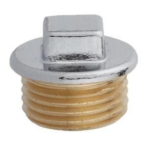 Kirchhoff Stopfen, 21 mm (1/2 AG), Chrom, Gewindefitting zum Abdichten von Rohrleitungen.