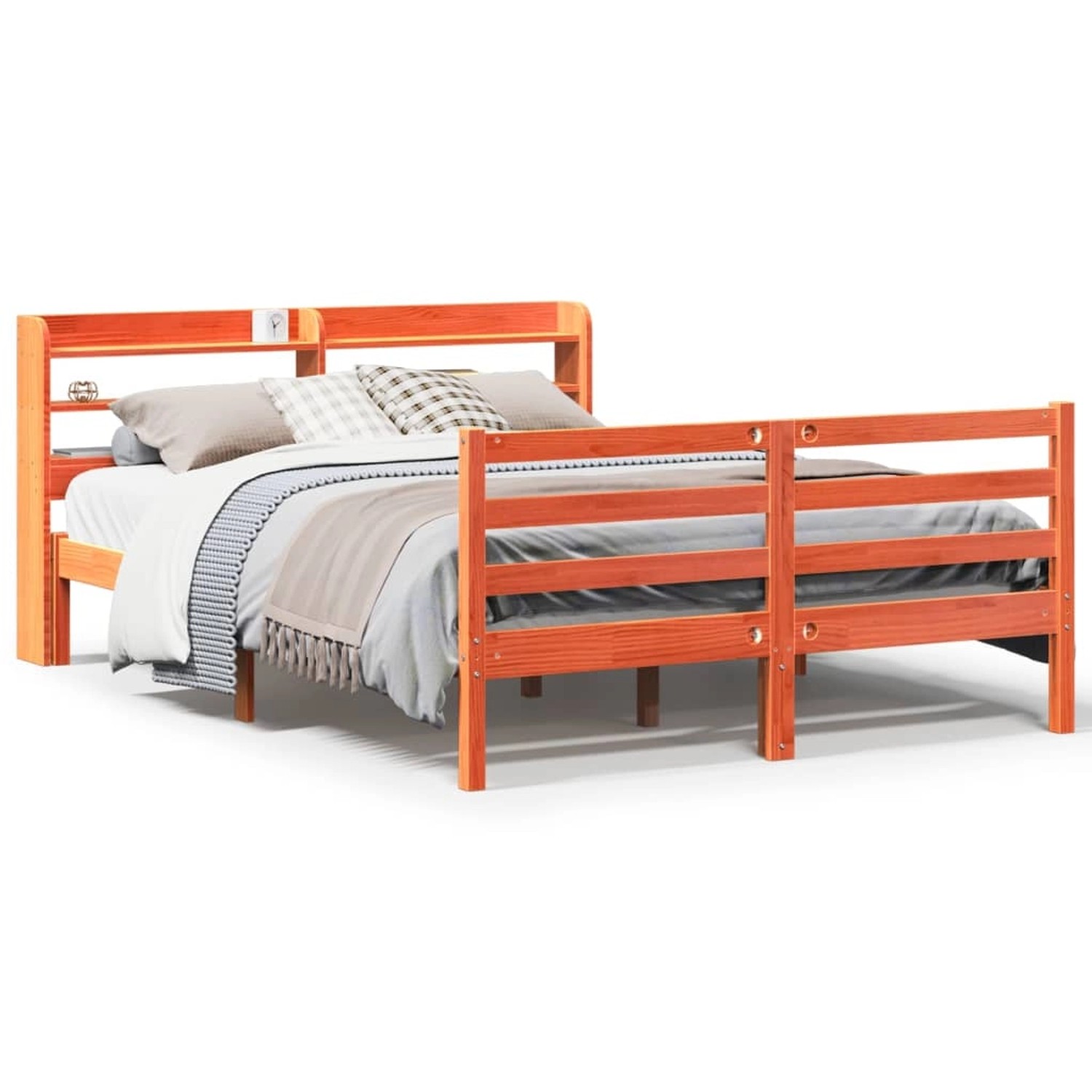 vidaXL Massivholzbett ohne Matratze Wachsbraun 140x190 cm Kiefernholz 33066 günstig online kaufen