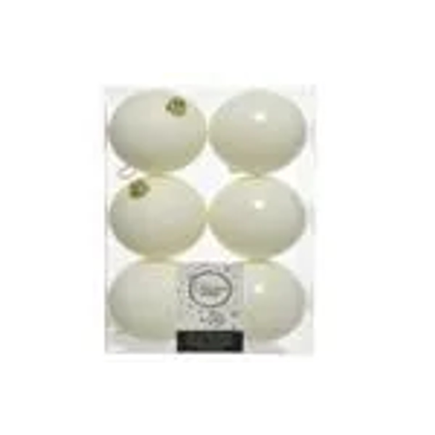 Kaemingk Weihnachtsbaumkugeln Bruchfest 8 cm 6 Stueck Weiss Glanz Matt