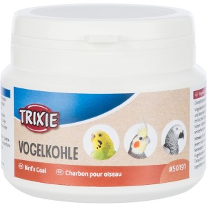 Trixie Vogelkohle 30g im weißen Behälter, Ergänzungsfutter für Vögel zur Unterstützung der Verdauung.