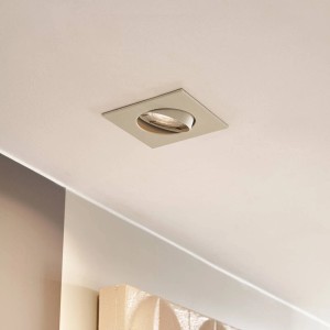 PRIOS Einbaustrahler Fibur 10042581 Modern in Creme aus Metall 1-flammig GU10 Wohnzimmerleuchte