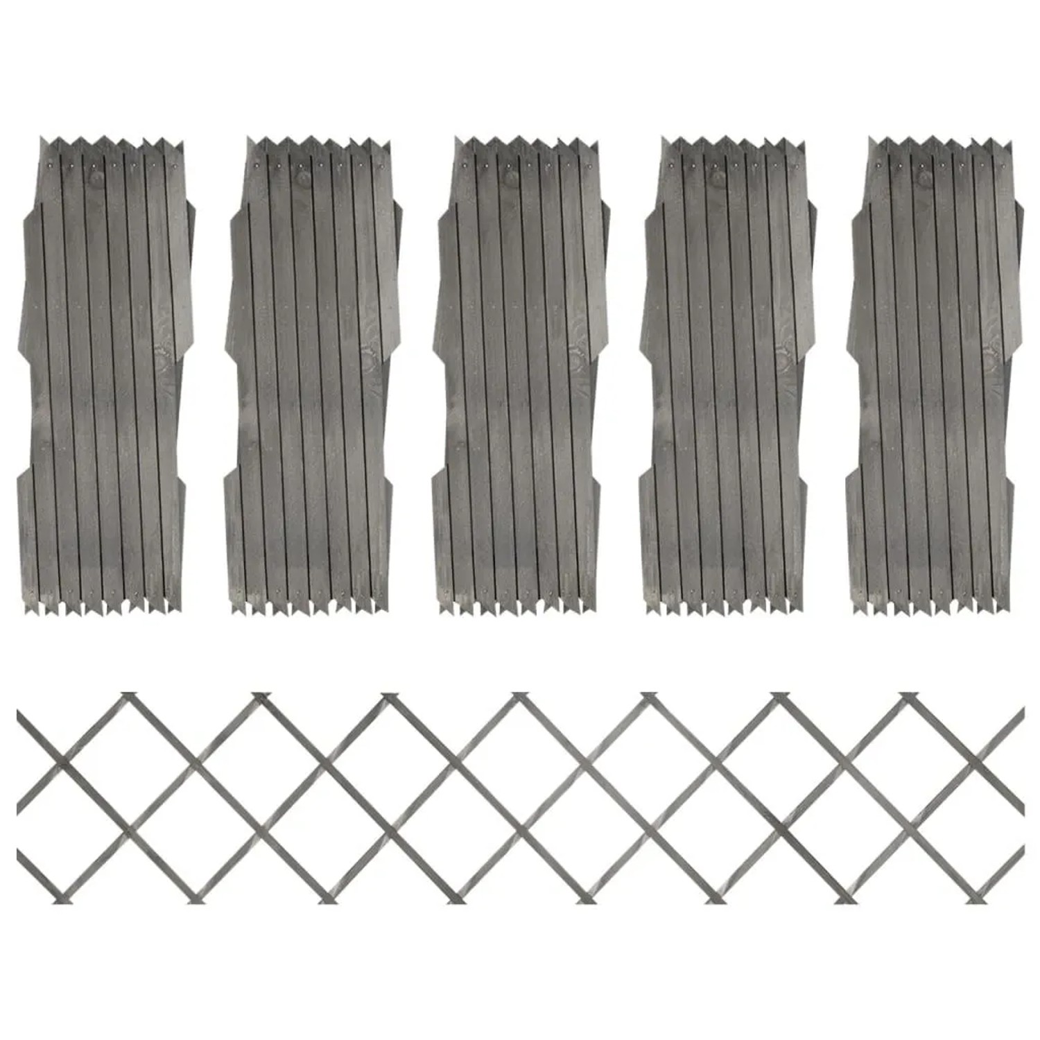 vidaXL Rankzäune 5 Stk Grau Massivholz Tanne 180x30 cm 316423 günstig online kaufen