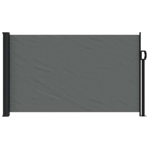 Ausziehbare Seitenmarkise Anthrazit, 120x500 cm, als Sicht- und Sonnenschutz für Terrasse oder Balkon.