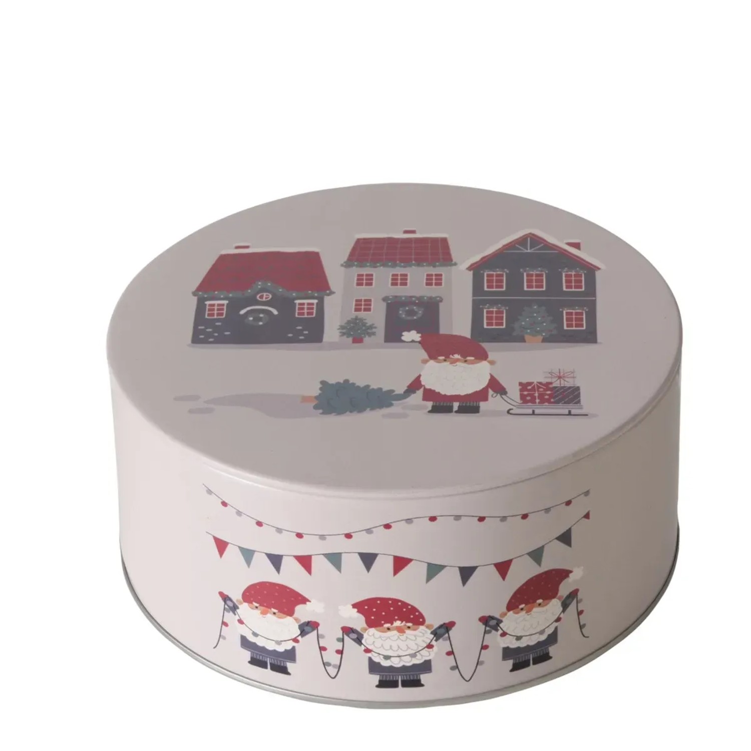 Boltze Vorratsdose Monti Ø 16 cm x 7 cm Grau-Rot
