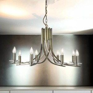 Licht-Erlebnisse Hängeleuchte 8-Flammig Ø 75 cm Gold Für E14