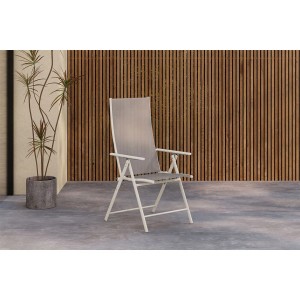 Beiger ebuy24 Levanzo Gartenstuhl mit verstellbarer Rückenlehne. Positionsliege für Garten und Terrasse.