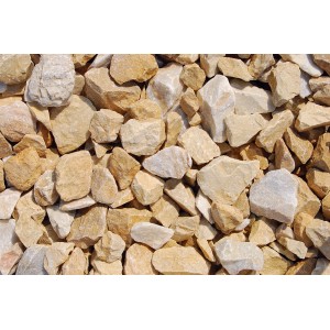 Marmorbruch Gold-Ocker, 25-50 mm, Zierkies für Gartenwege und Gabionen.