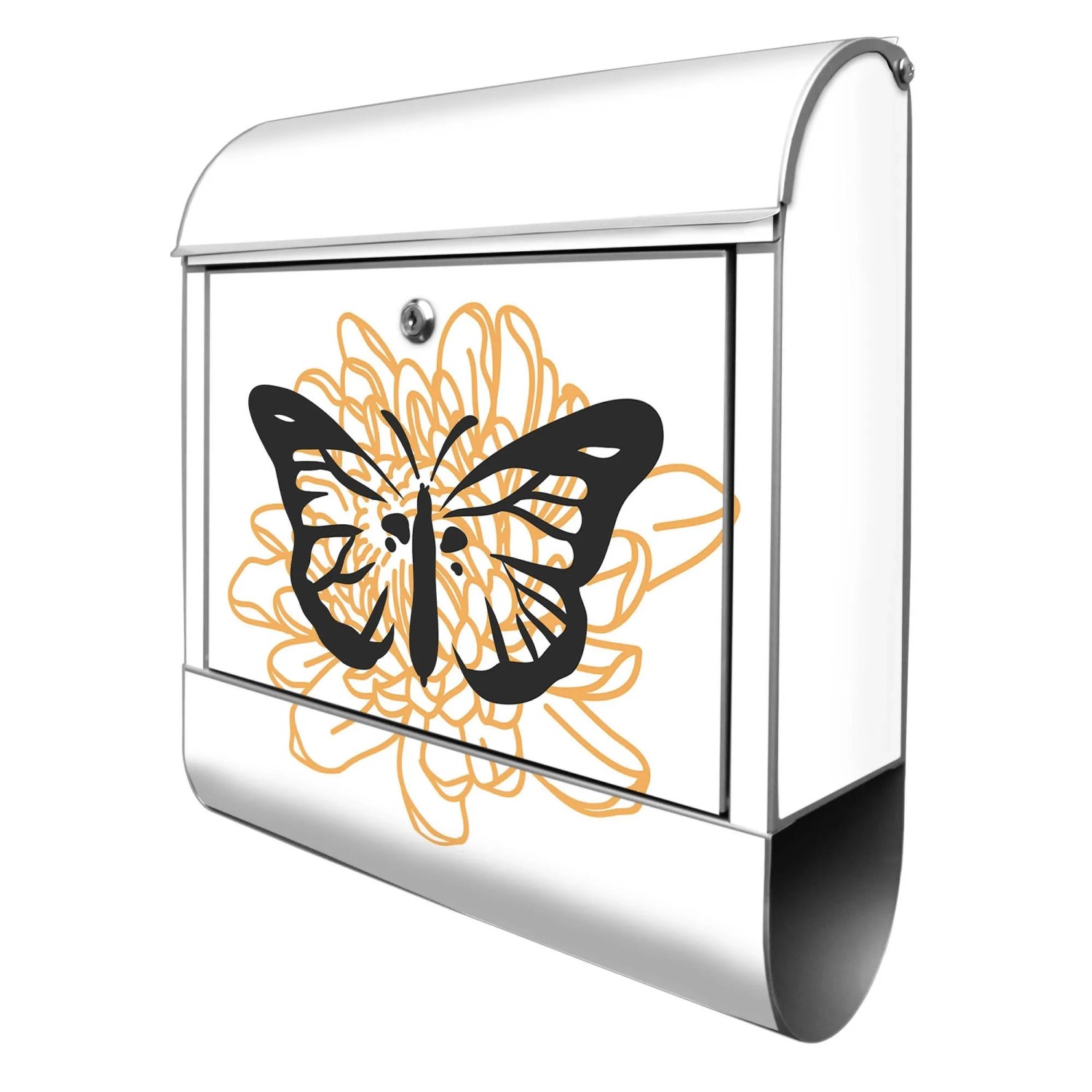 Banjado Design Briefkasten Silber Pulverbeschichtet 39x47x14cm 2 Schlüssel günstig online kaufen