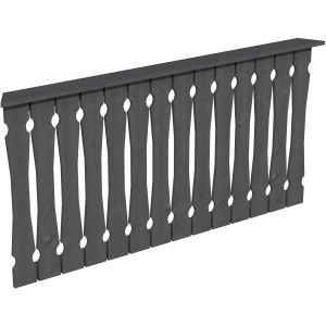 Skan Holz Balkonschalung Brüstung, 180x96cm, Fichte schiefergrau, für Lauben & Pavillons.