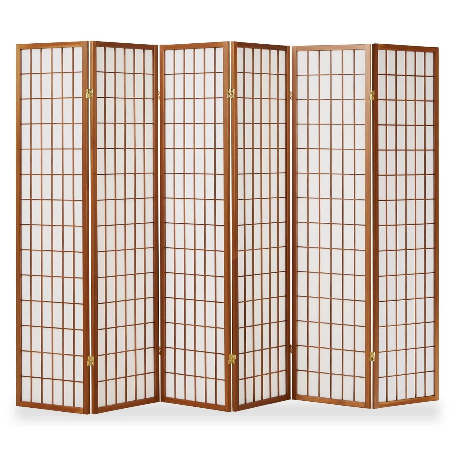 Homestyle4u 6-tlg. Paravent in Braun 264x175 cm 227