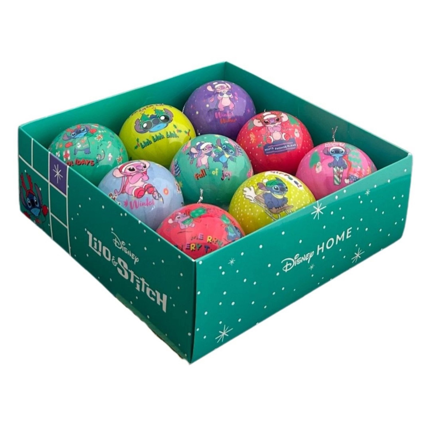 Disney Weihnachtskugeln-Set Stitch u. Angel Ø 8,3 cm Mehrfarbig 9 Stk.