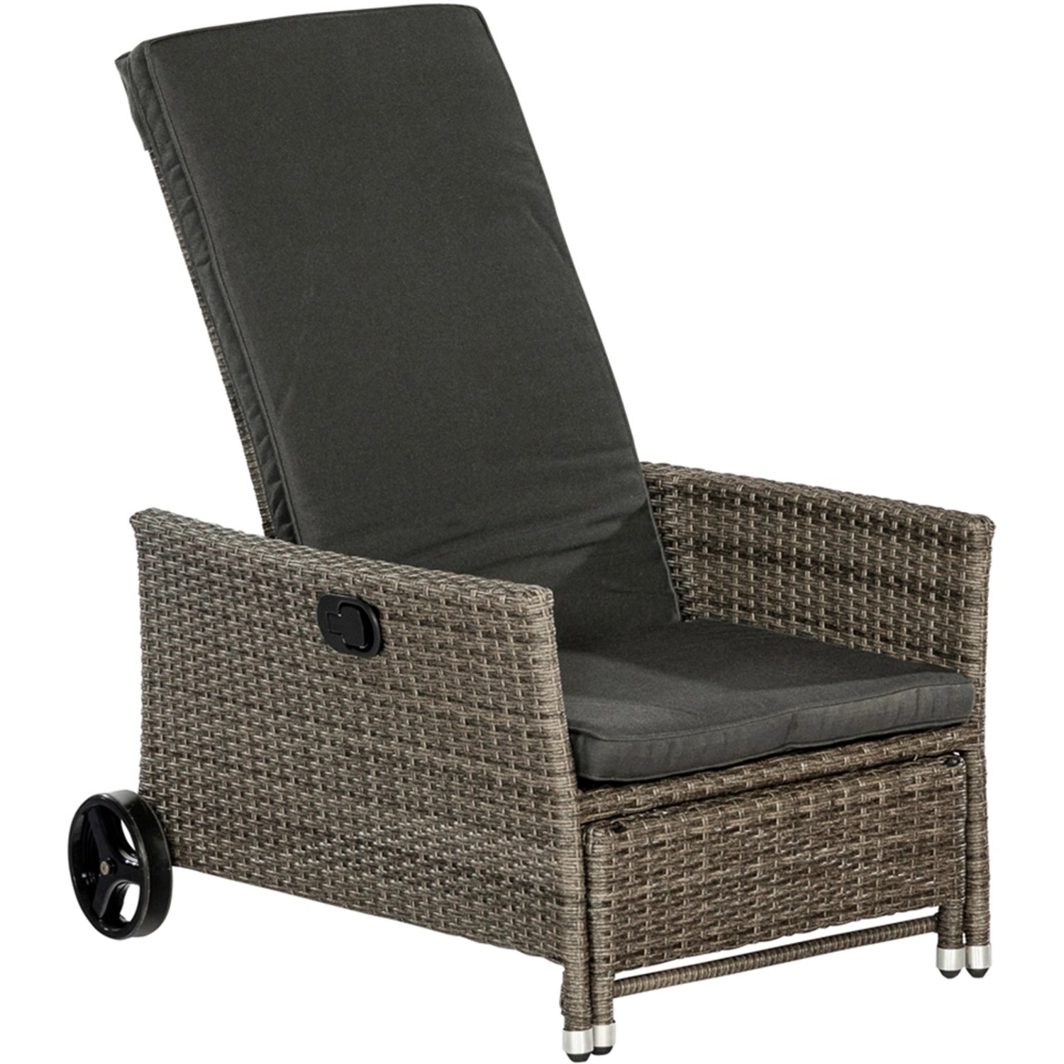 Merxx Gartenstuhl Komfort Deckchair inkl. Auflage 175 cm x 68 cm x 105 cm