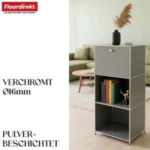 Floordirekt Metallregal Concept Epure MK-107 4 Ebenen 50 x 40 x 121 cm Grau