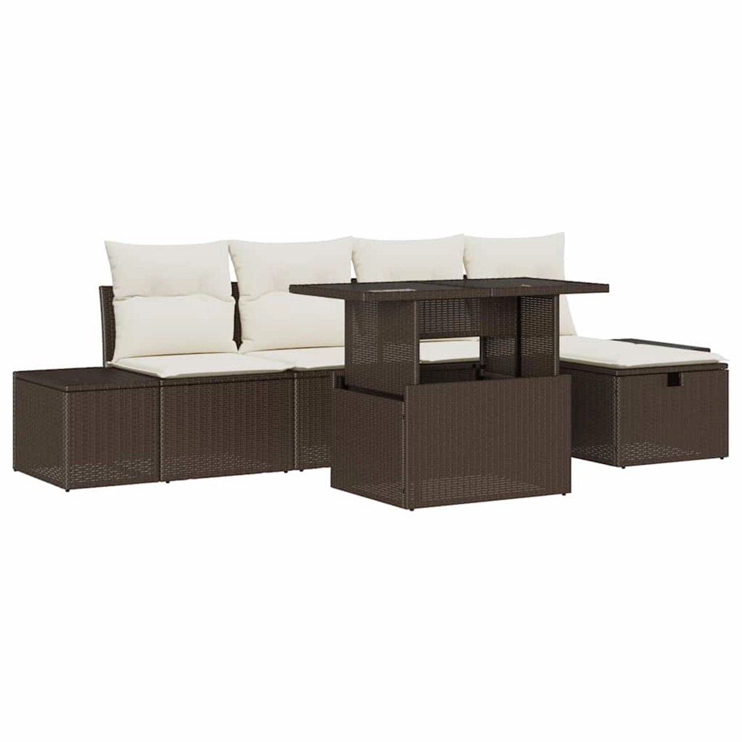 vidaXL Garten-Sofa-Set 7-Tlg Braun Poly Rattan 3359865 günstig online kaufen