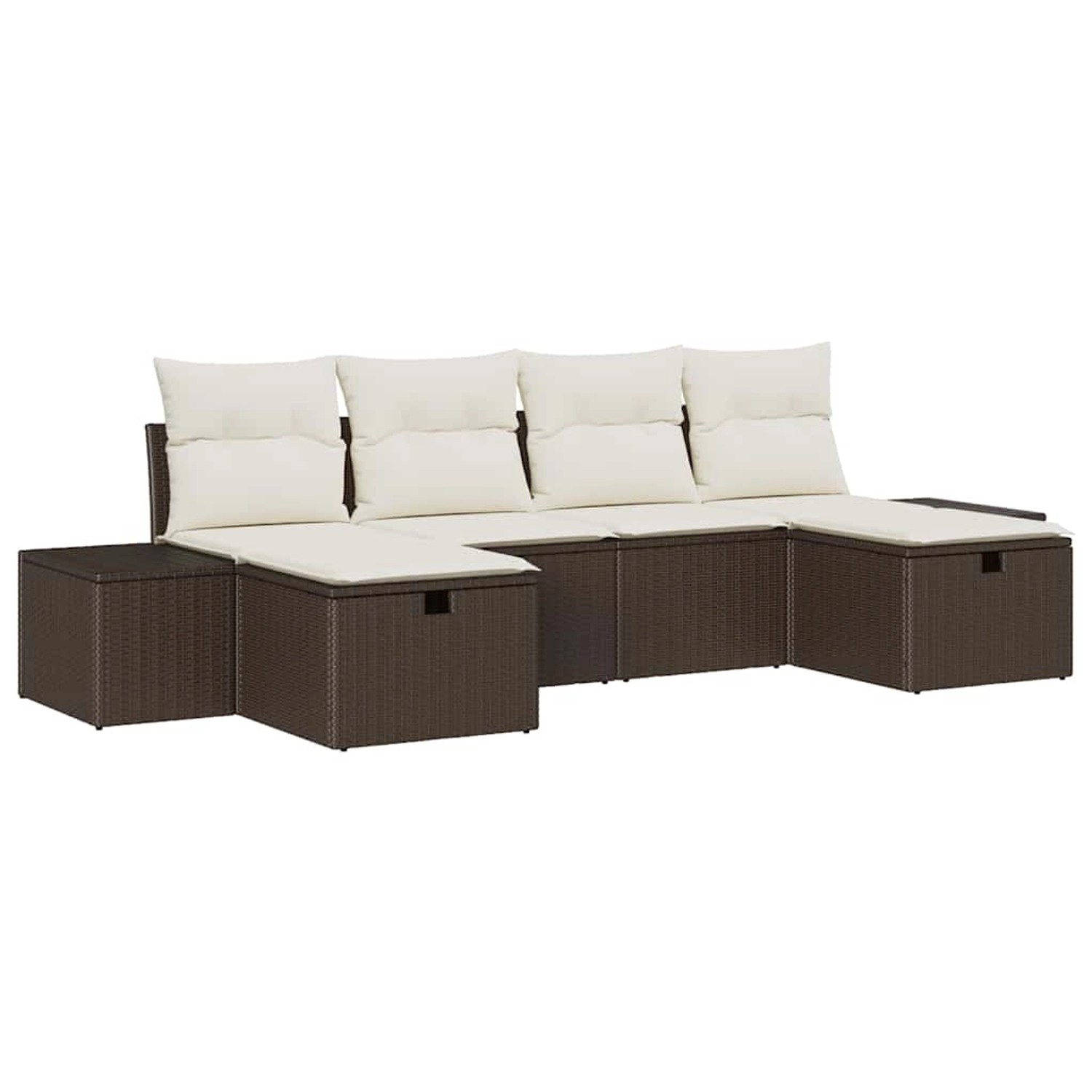 vidaXL Garten-Sofa-Set mit Kissen 6-Tlg Braun Poly Rattan 3359417 günstig online kaufen