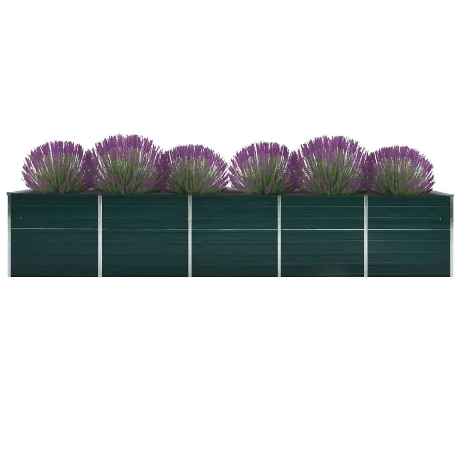 DELUKE Hochbeet Für Garten OSKAR Grünfarbig 400x80x45cm Verzinkter Stahl Hochbeet Metall Gartenbeet Kräuterbeet Blumenbeet Beet Hoch