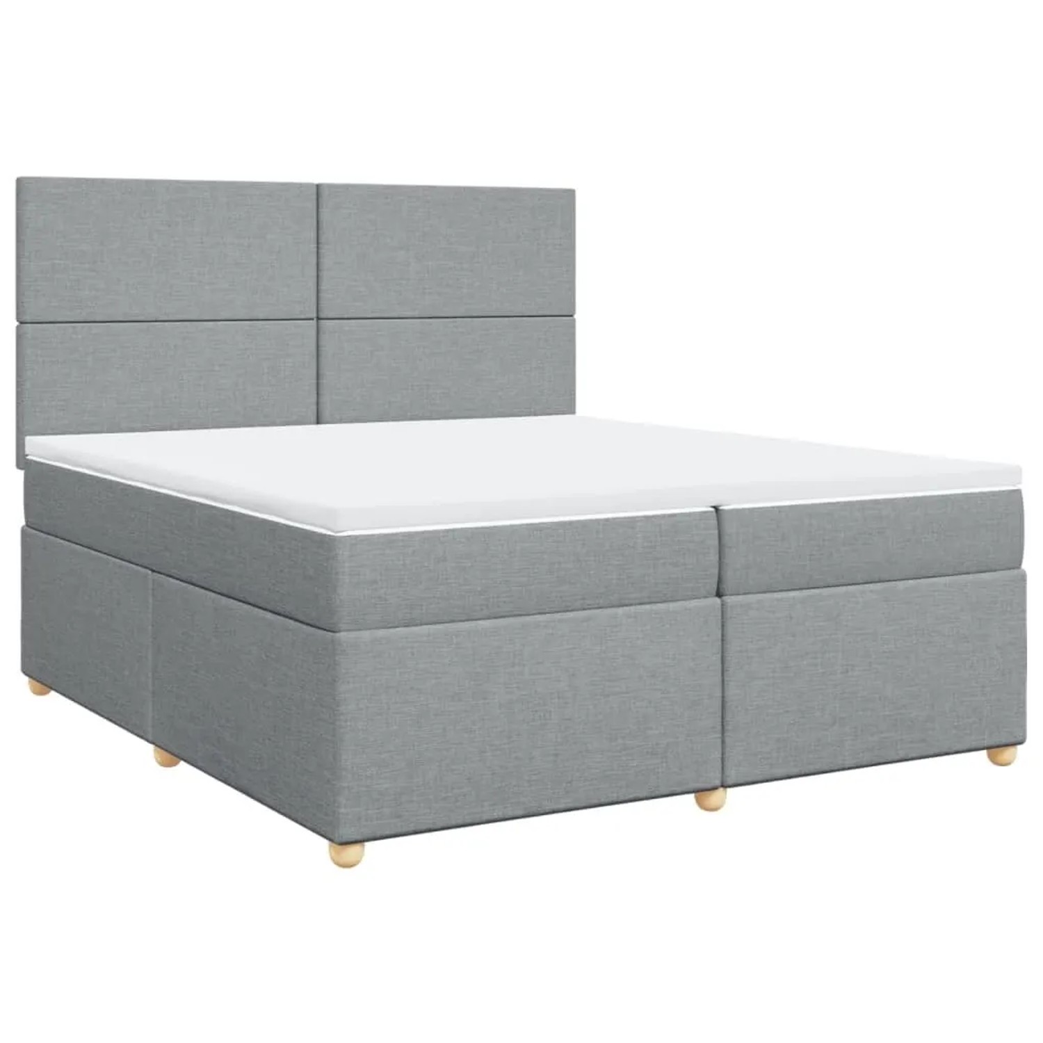 vidaXL Boxspringbett mit Matratze Hellgrau 200x200 cm Stoff 3293680 günstig online kaufen