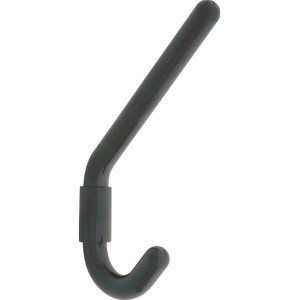 Schwarzer Wandhaken aus Kunststoff, Modell 0487.