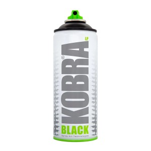 Kobra LP Buntlack Spray, 400ml, Schwarz Matt. Low Pressure Sprühdose für DIY, Heimwerken und Kunst.