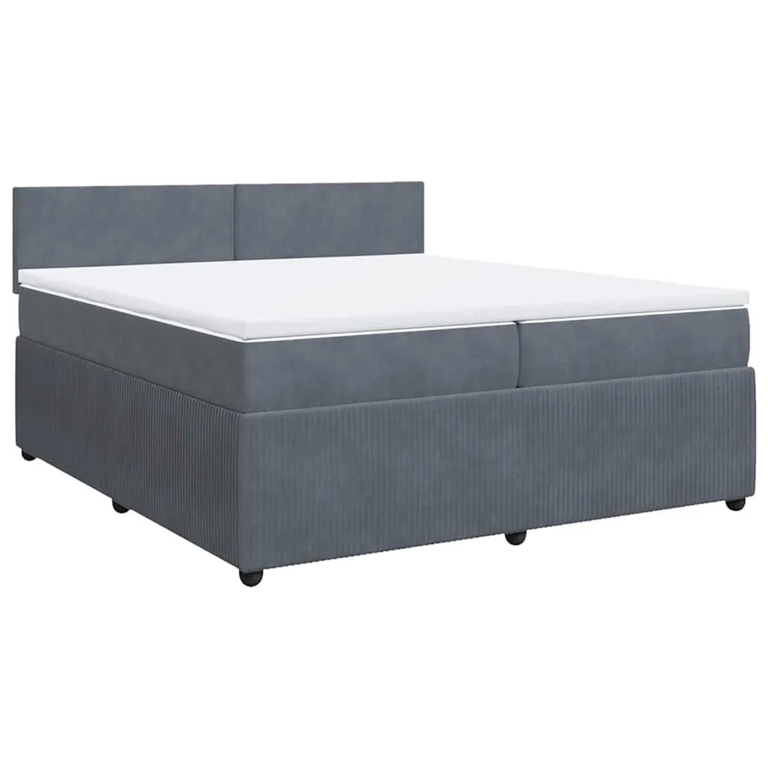 vidaXL Boxspringbett mit Matratze Dunkelgrau 200x200 cm Samt 3290125 günstig online kaufen