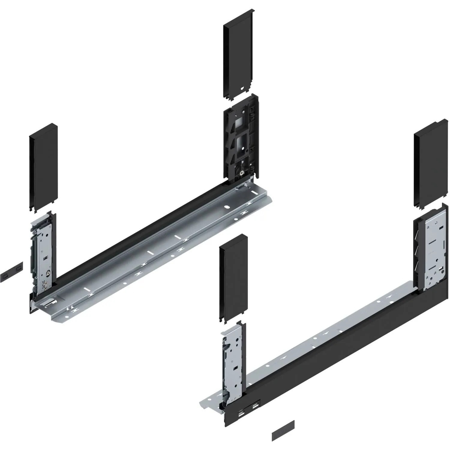 Blum Zarge Legrabox free Höhe C Nennlänge 500 mm Carbonschwarz Matt