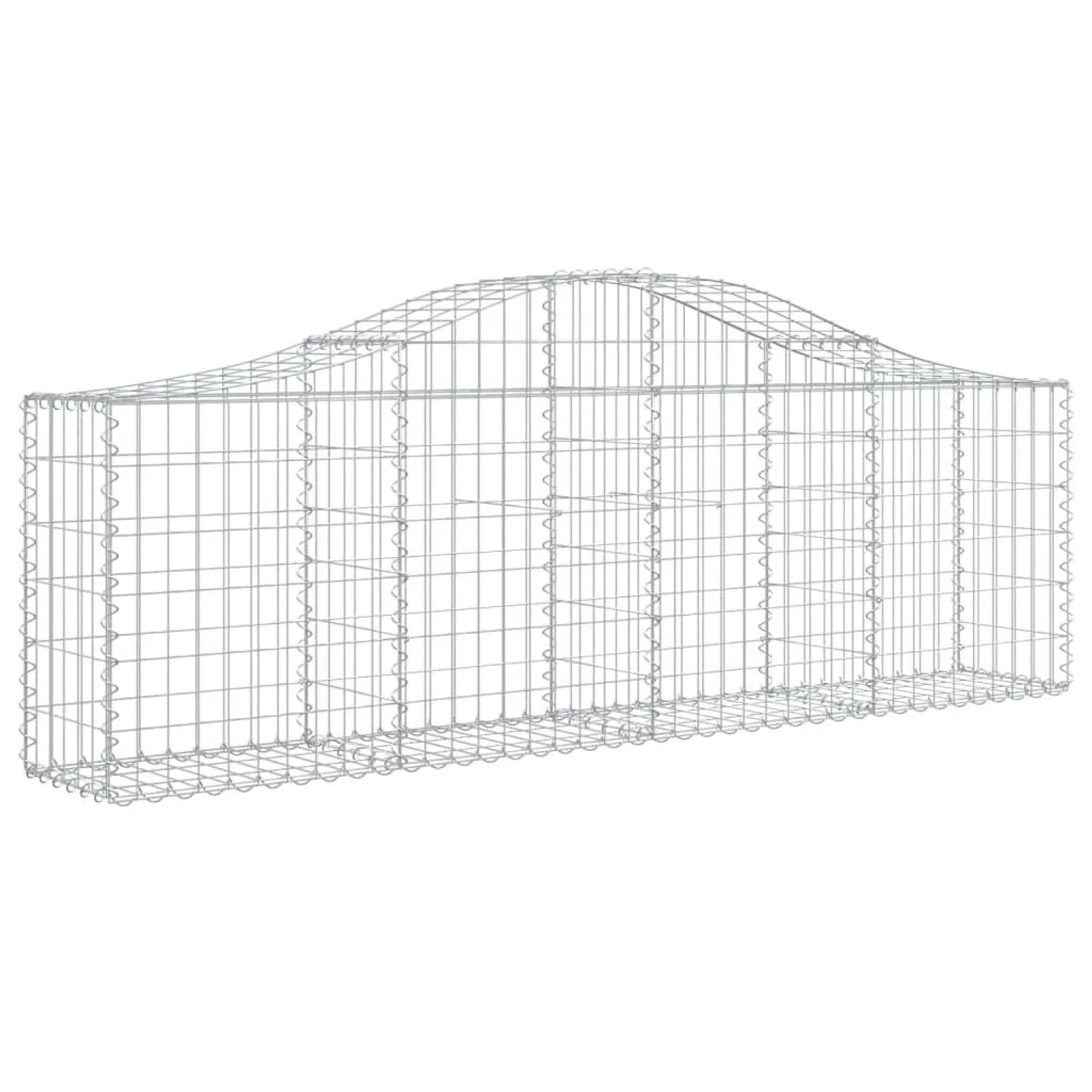 vidaXL Gabionen mit Hochbogen 9 Stk 200x30x60/80 cm Verzinktes Eisen 3145395