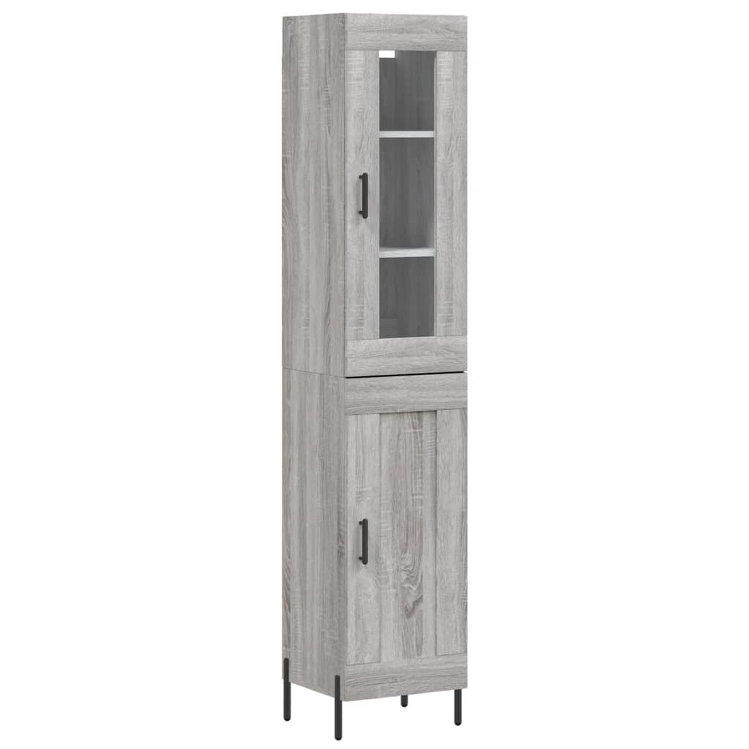 vidaXL Highboard Grau Sonoma 34,5x34x180 cm Holzwerkstoff 3199503 günstig online kaufen
