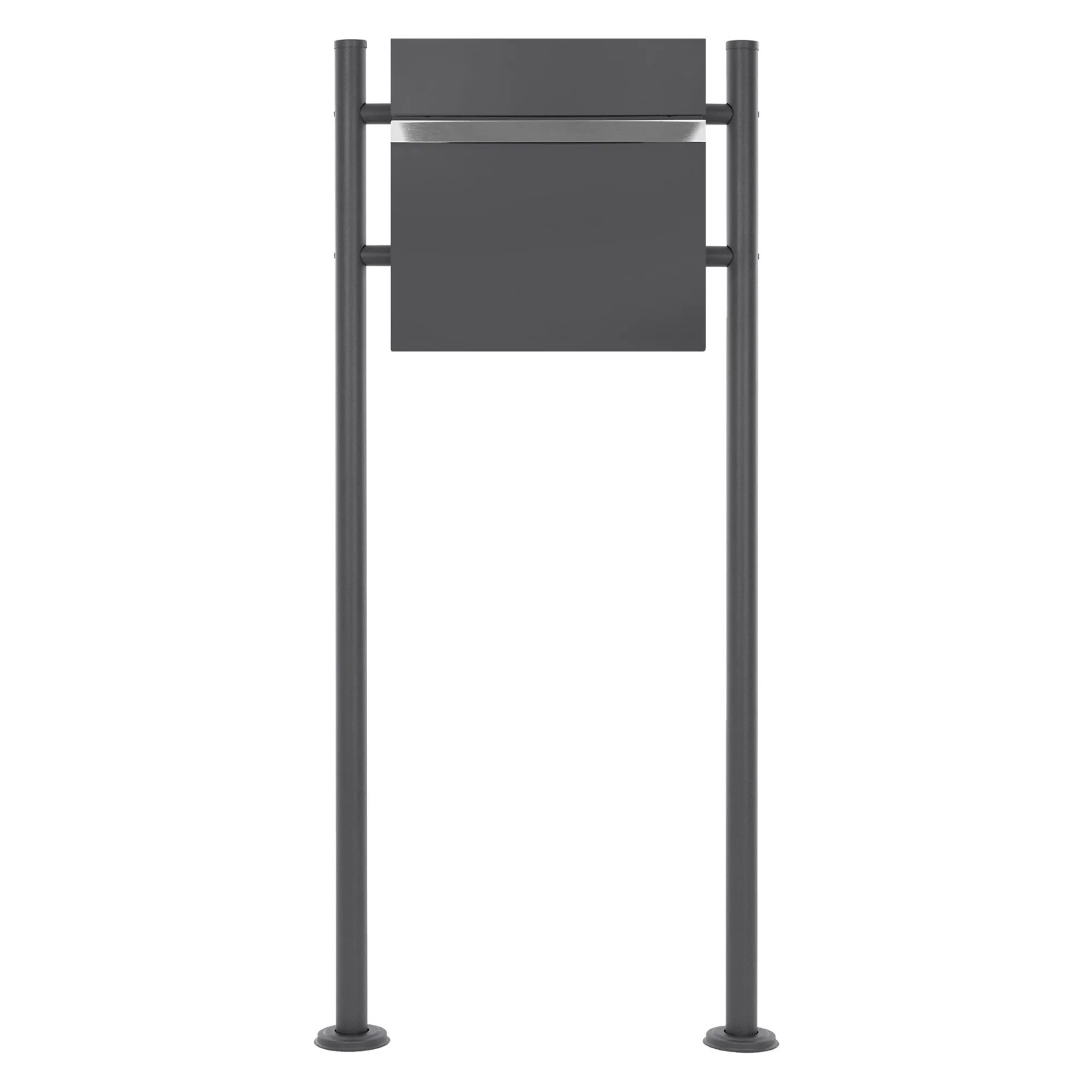 ECD Germany Standbriefkasten Anthrazit mit Zeitungsfach Pfosten Anthrazit 120cm