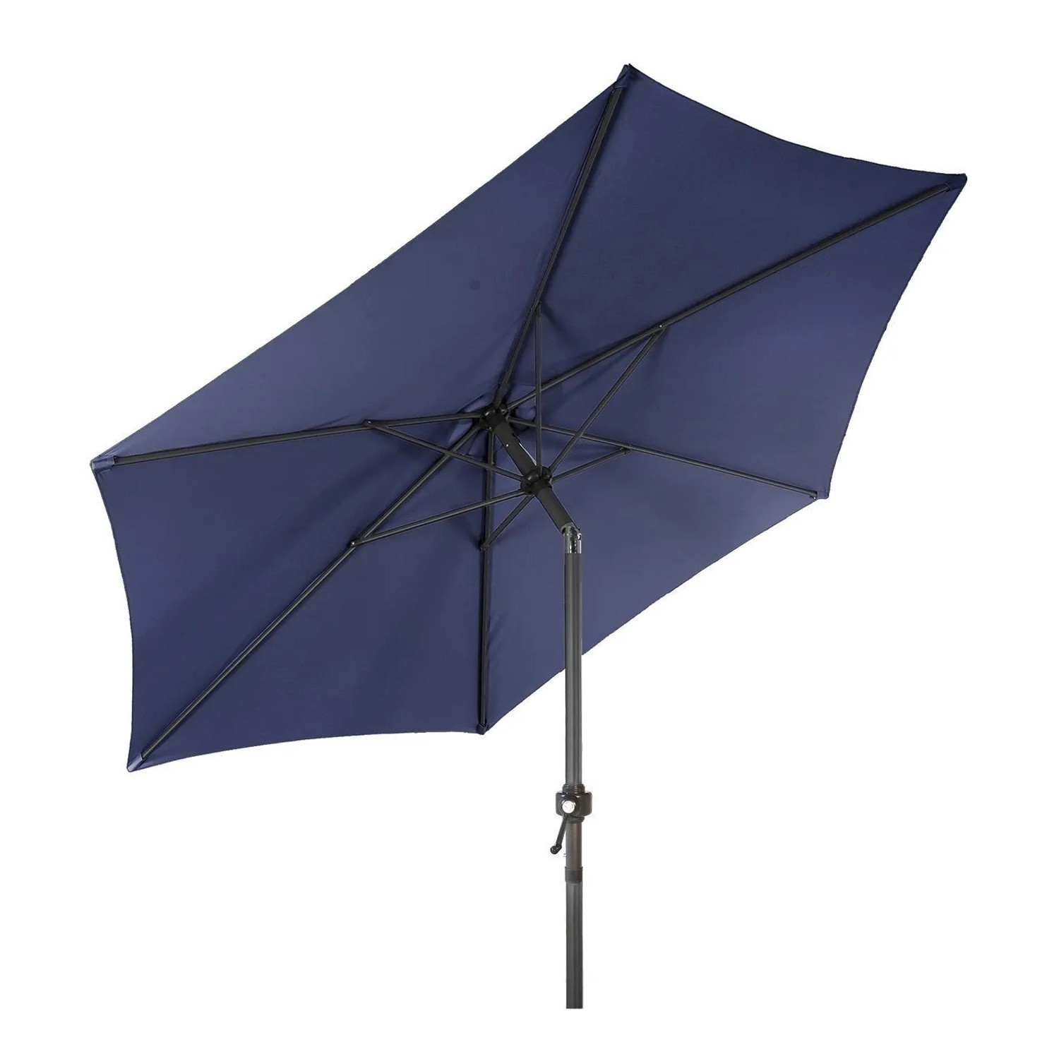 Lex XL Alu Sonnenschirm Ø 2,5 m Kurbelschirm Garten Balkon Terrasse Knickbar Blau