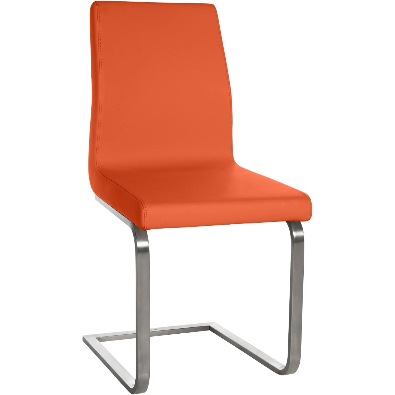 DELUKE Esszimmerstuhl NERAM Kunstleder Orange 40x50x90cm Essstühle Esszimmerstühle Küchenstühle Wohnzimmerstühle