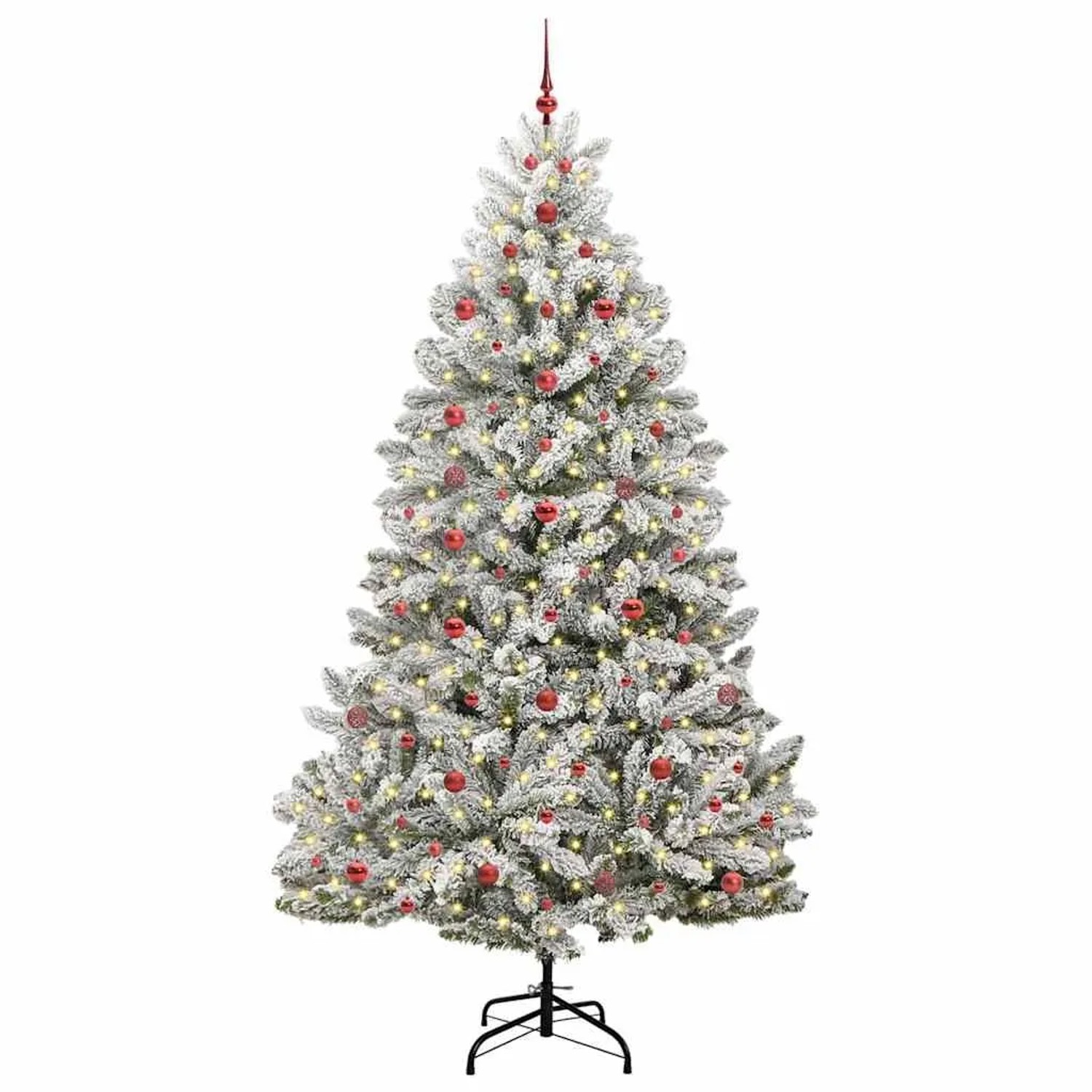 vidaXL Künstlicher Weihnachtsbaum Grün und Weiß 240 cm PVC und Metall 3395766
