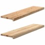 vidaXL Fensterbänke 2 Stk Unbehandelt 100x30x2 cm Massivholz Eiche 4009112