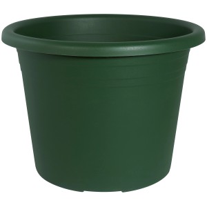 Olivgrüner Geli Blumentopf Cylindro, Ø 50 cm, aus robustem Kunststoff für Innen- und Außenbereich.