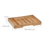 Relaxdays Besteckkasten Bambus Natur Ausziehbar Verstellbar 33,5 cm_2