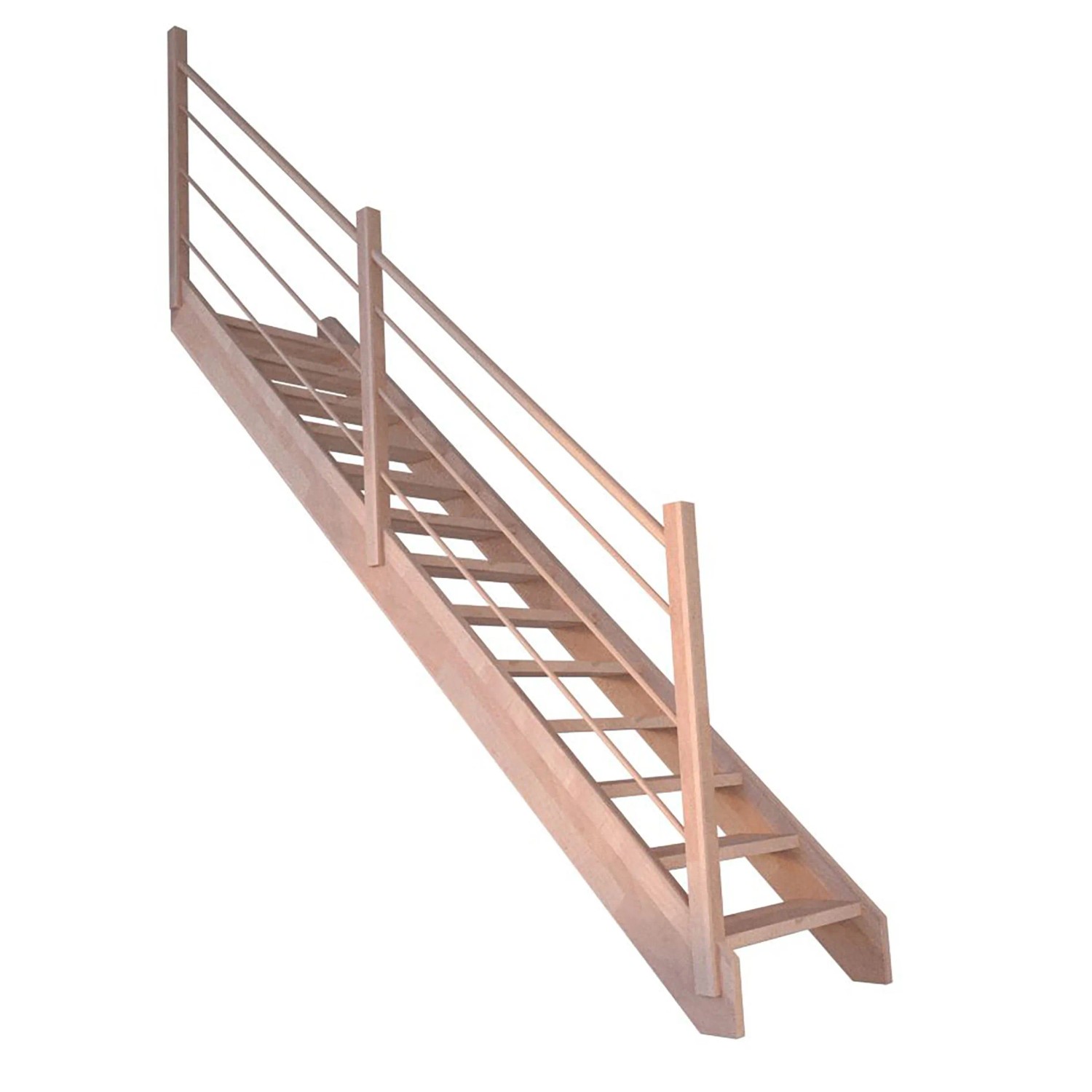 Treppe Mykonos Pro Buche Gerade 80 cm Holz-Design-Geländer L FSC® günstig online kaufen