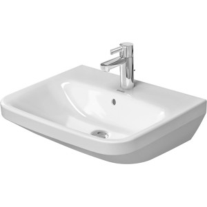 Weißes Duravit DuraStyle Waschbecken, 55 cm, mit Überlauf und Hahnloch.