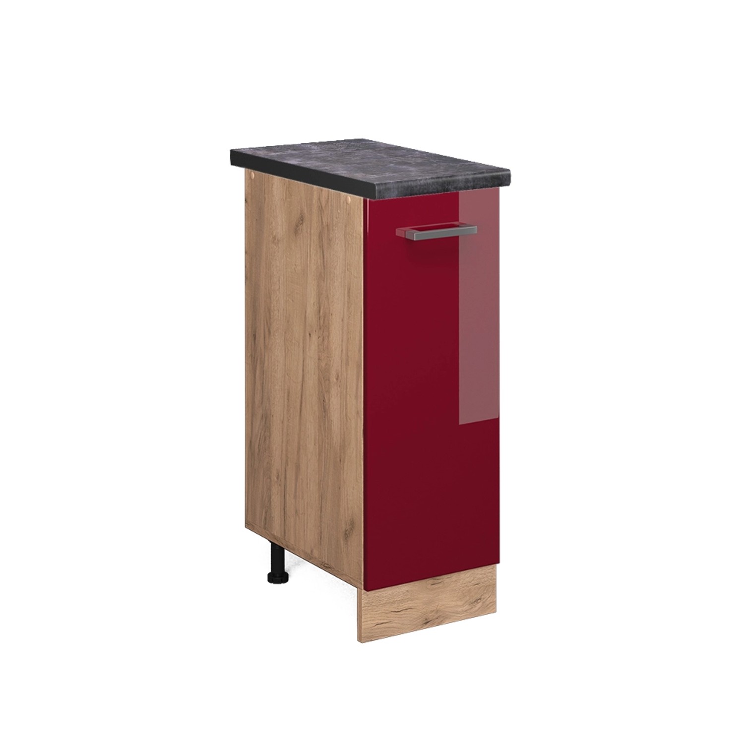 Vicco Apothekerschrank R-Line Medizinschrank für die Küche Bordeaux Hochglanz 30 cm AP Anthrazit