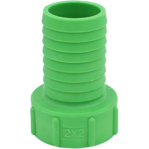 Grüner IBC Schlauchadapter 2 Zoll für Regentonnen und Wasserzapfstellen.