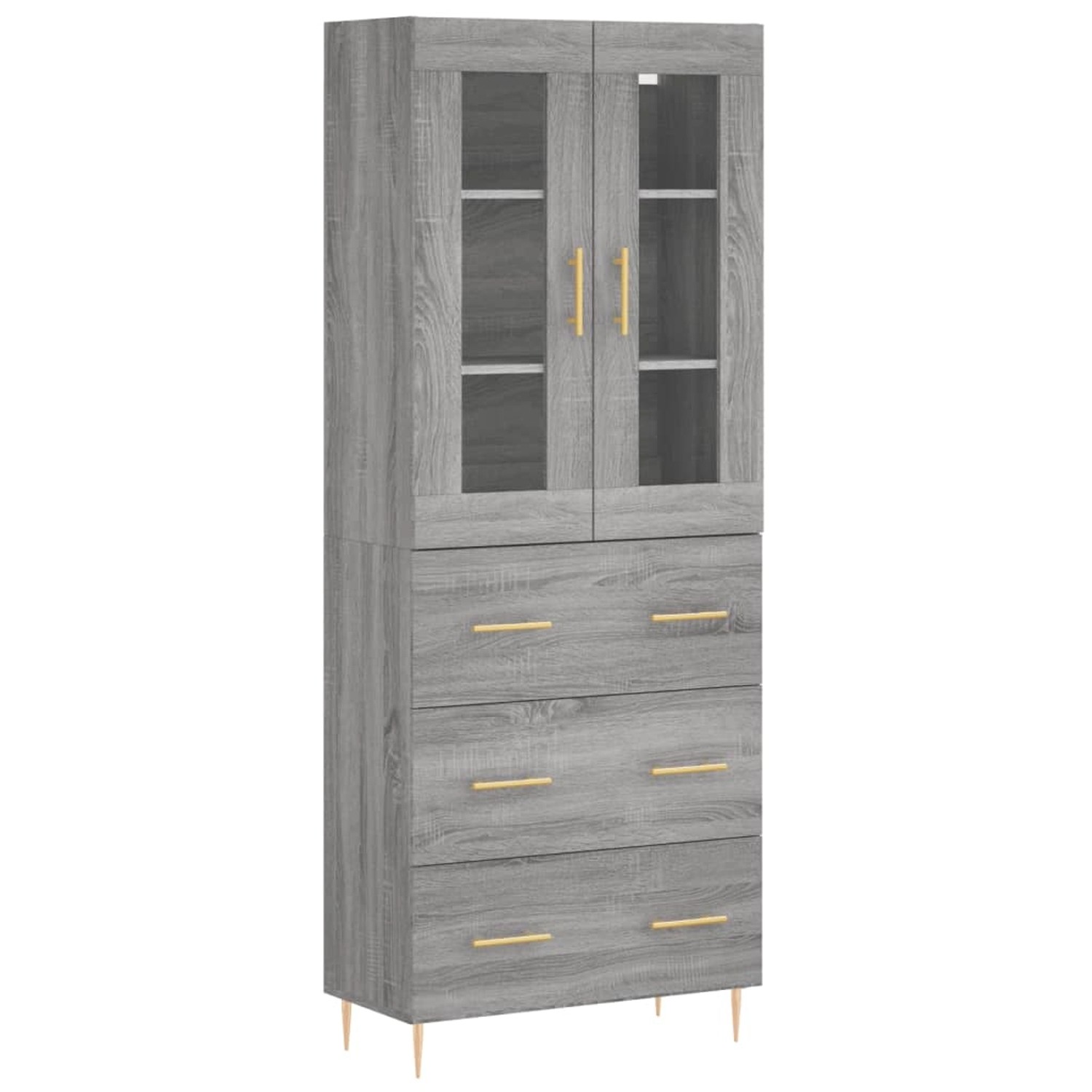 vidaXL Highboard Grau Sonoma 69,5x34x180 cm Holzwerkstoff 3198399