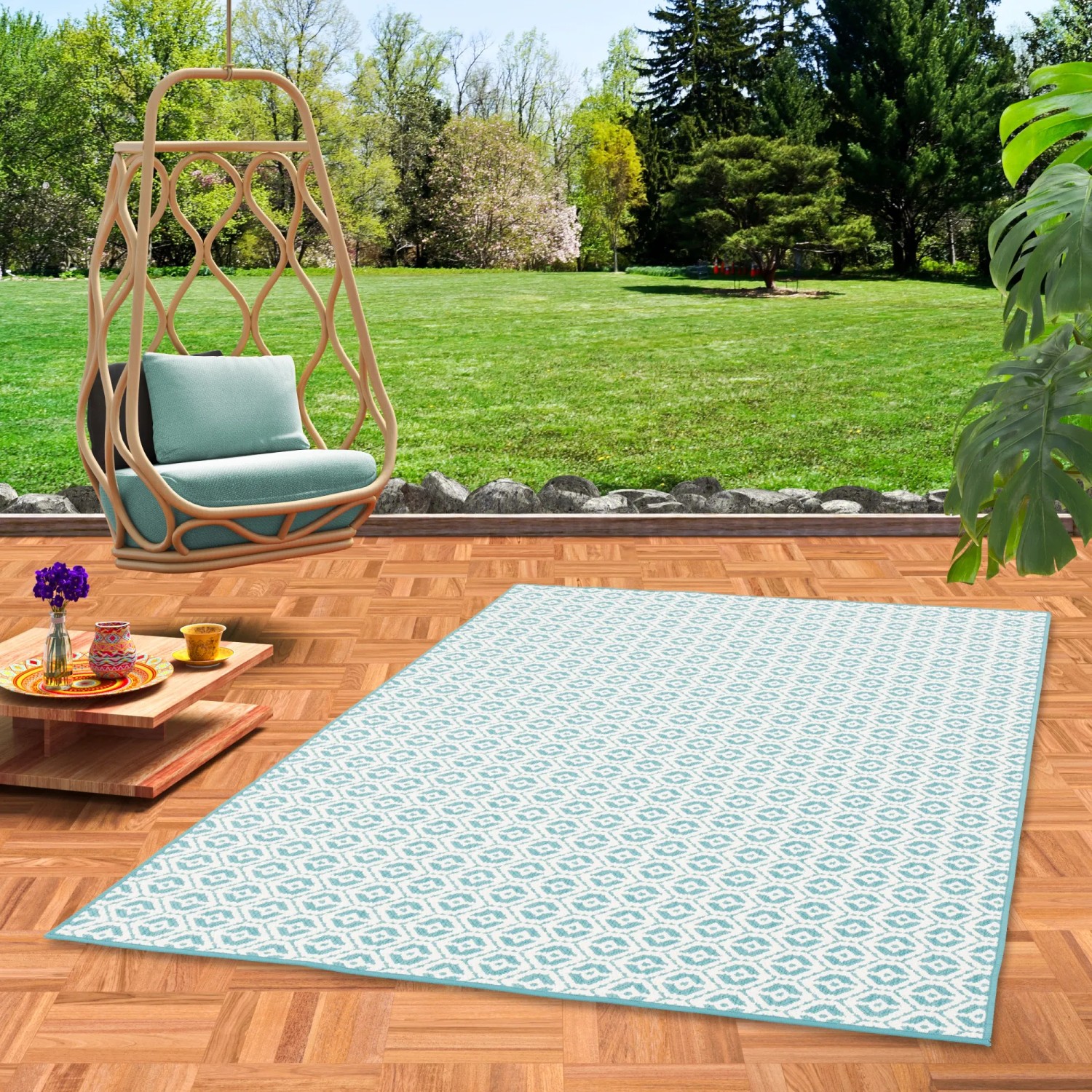 Snapstyle Teppich für Balkon Cape Cod Türkis 160 x 200 cm Beidseitig kaufen bei OBI