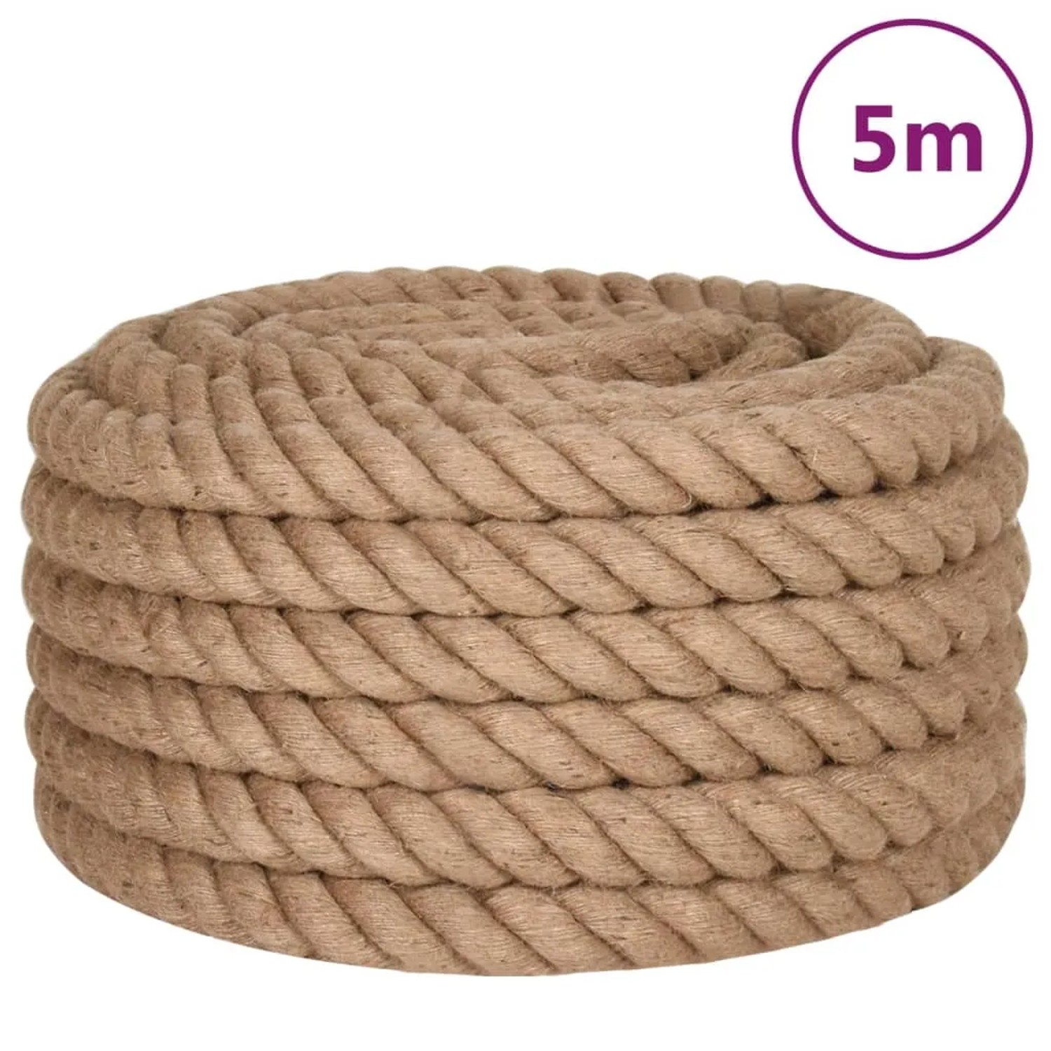 vidaXL Juteseil 5 m Länge 50 mm Stärke 153778_3