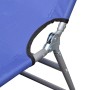 Detailansicht: Blaue vidaXL Sonnenliege mit Stahlgestell und Klappmechanismus.
