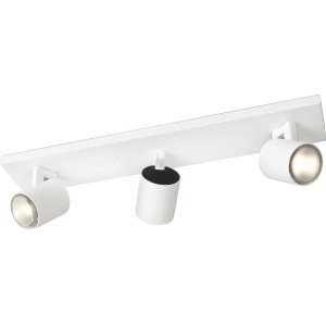 Weißer Philips Spot Runner, 3-flammig, aus Metall. Schwenkbare Köpfe für flexible Beleuchtung.